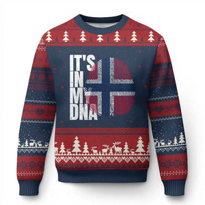 It's in My DNA Norway Norwegian Flag Pride Ugly Christmas Sweater TS14 Navy Red Print Your Wear