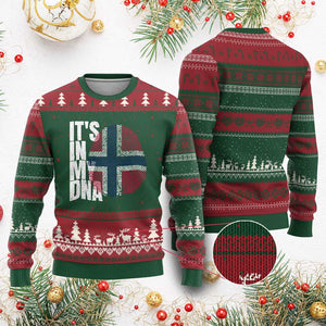 It's in My DNA Norway Norwegian Flag Pride Ugly Christmas Sweater TS14 Red Green Print Your Wear