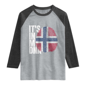 It's in My DNA Norway Norwegian Flag Pride Raglan Shirt TS14 Heather Gray Heather Charcoal Print Your Wear