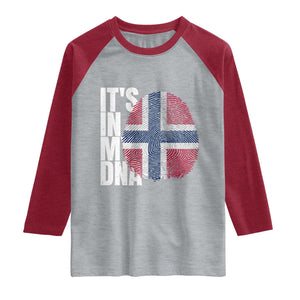 It's in My DNA Norway Norwegian Flag Pride Raglan Shirt TS14 Heather Gray Heather Red Print Your Wear