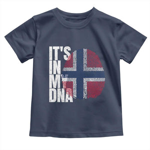 It's in My DNA Norway Norwegian Flag Pride Toddler T Shirt TS14 Navy Print Your Wear