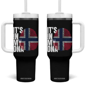 It's in My DNA Norway Norwegian Flag Pride Tumbler With Handle TS14 One Size: 40 oz Black Print Your Wear