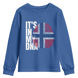 It's in My DNA Norway Norwegian Flag Pride Youth Sweatshirt TS14 Royal Blue Print Your Wear
