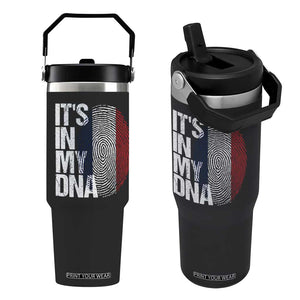 It's in My DNA France French Flag Flip Straw Tumbler TS14 One Size: 30 oz Black Print Your Wear