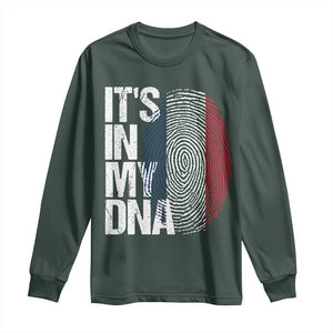 It's in My DNA France French Flag Long Sleeve Shirt TS14 Dark Forest Green Print Your Wear