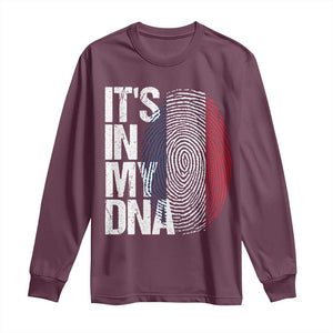 It's in My DNA France French Flag Long Sleeve Shirt TS14 Maroon Print Your Wear