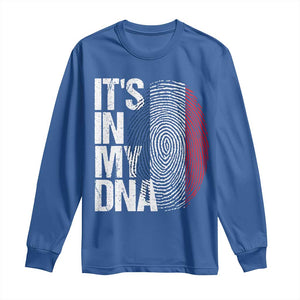 It's in My DNA France French Flag Long Sleeve Shirt TS14 Royal Blue Print Your Wear