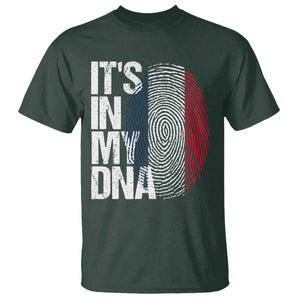 It's in My DNA France French Flag T Shirt TS14 Dark Forest Green Print Your Wear
