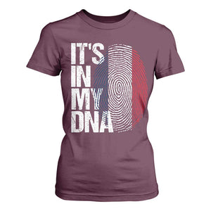 It's in My DNA France French Flag T Shirt For Women TS14 Maroon Print Your Wear