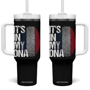 It's in My DNA France French Flag Tumbler With Handle TS14 One Size: 40 oz Black Print Your Wear