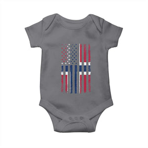 Norwegian Roots Half American Flag USA Norway Pride Baby Onesie TS14 Charcoal Print Your Wear