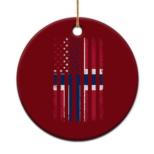Norwegian Roots Half American Flag USA Norway Pride Ceramic Ornament TS14 1pc Red Print Your Wear