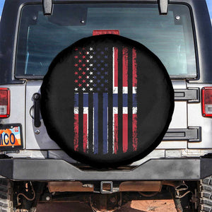 Norwegian Roots Half American Flag USA Norway Pride Spare Tire Cover TS14 No hole Black Print Your Wear