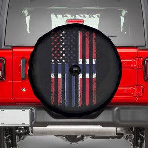 Norwegian Roots Half American Flag USA Norway Pride Spare Tire Cover TS14 Black Print Your Wear