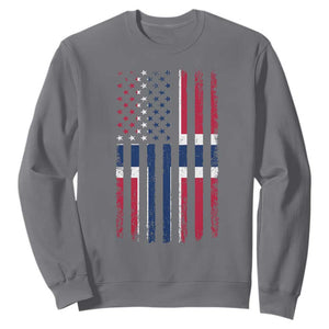 Norwegian Roots Half American Flag USA Norway Pride Sweatshirt TS14 Charcoal Print Your Wear