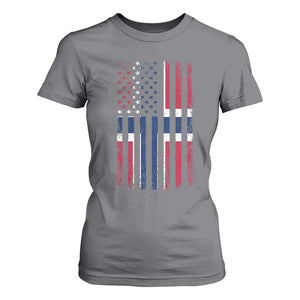 Norwegian Roots Half American Flag USA Norway Pride T Shirt For Women TS14 Charcoal Print Your Wear