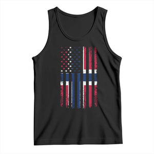 Norwegian Roots Half American Flag USA Norway Pride Tank Top TS14 Black Print Your Wear