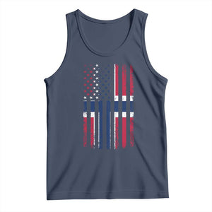 Norwegian Roots Half American Flag USA Norway Pride Tank Top TS14 Navy Print Your Wear