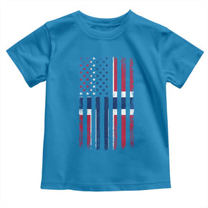 Norwegian Roots Half American Flag USA Norway Pride Toddler T Shirt TS14 Sapphire Print Your Wear