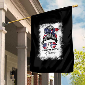 Yes I'm Both of Them Half Norwegian American Garden Flag TS14 Print Your Wear
