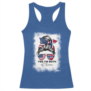 Yes I'm Both of Them Half Norwegian American Racerback Tank Top TS14 Royal Blue Print Your Wear