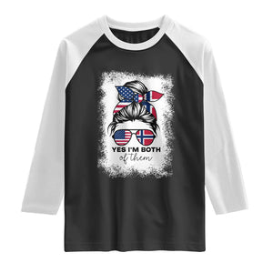 Yes I'm Both of Them Half Norwegian American Raglan Shirt TS14 Black White Print Your Wear