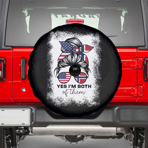 Yes I'm Both of Them Half Norwegian American Spare Tire Cover TS14 Black Print Your Wear