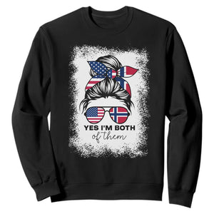 Yes I'm Both of Them Half Norwegian American Sweatshirt TS14 Black Print Your Wear