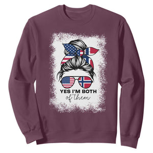 Yes I'm Both of Them Half Norwegian American Sweatshirt TS14 Maroon Print Your Wear