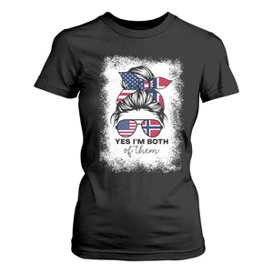 Yes I'm Both of Them Half Norwegian American T Shirt For Women TS14 Black Print Your Wear
