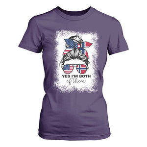 Yes I'm Both of Them Half Norwegian American T Shirt For Women TS14 Purple Print Your Wear