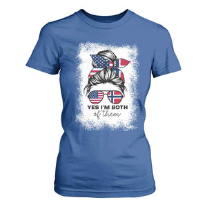 Yes I'm Both of Them Half Norwegian American T Shirt For Women TS14 Royal Blue Print Your Wear