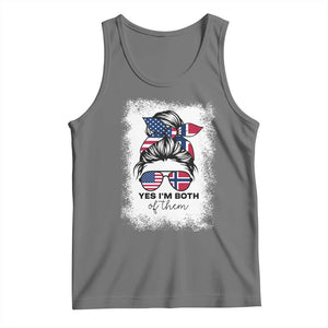Yes I'm Both of Them Half Norwegian American Tank Top TS14 Black Heather Print Your Wear