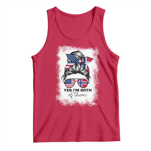 Yes I'm Both of Them Half Norwegian American Tank Top TS14 Red Print Your Wear