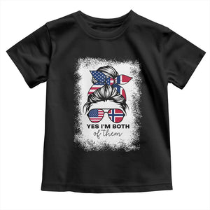 Yes I'm Both of Them Half Norwegian American Toddler T Shirt TS14 Black Print Your Wear
