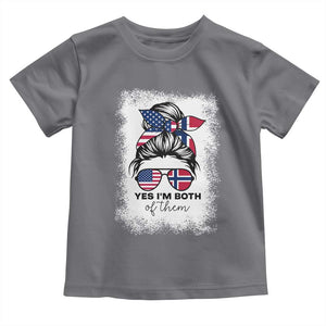 Yes I'm Both of Them Half Norwegian American Toddler T Shirt TS14 Charcoal Print Your Wear
