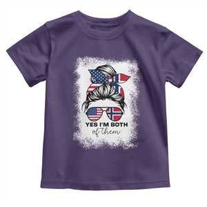 Yes I'm Both of Them Half Norwegian American Toddler T Shirt TS14 Purple Print Your Wear