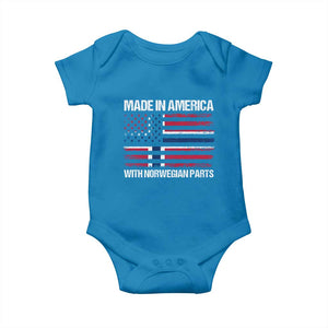 Made in America with Norwegian Parts Baby Onesie Half American Flag USA Norway Pride TS14 Sapphire Print Your Wear