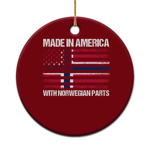 Made in America with Norwegian Parts Ceramic Ornament Half American Flag USA Norway Pride TS14 1pc Red Print Your Wear