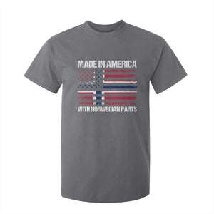 Made in America with Norwegian Parts T Shirt For Kid Half American Flag USA Norway Pride TS14 Charcoal Print Your Wear