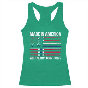 Made in America with Norwegian Parts Racerback Tank Top Half American Flag USA Norway Pride TS14 Irish Green Print Your Wear