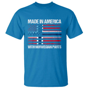 Made in America with Norwegian Parts T Shirt Half American Flag USA Norway Pride TS14 Sapphire Print Your Wear