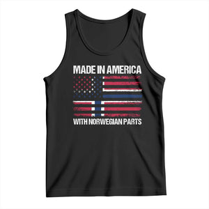 Made in America with Norwegian Parts Tank Top Half American Flag USA Norway Pride TS14 Black Print Your Wear