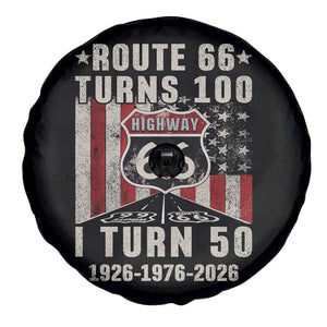 Highway 66 Turn 100 I Turn 50 Spare Tire Cover Vintage 1976 Born American Road Sign Centennial 2026 TS14 Print Your Wear