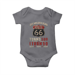 Highway 66 Turn 100 I Turn 50 Baby Onesie Vintage 1976 Road Sign 50 Year Old Gift 2026 TS14 Charcoal Print Your Wear