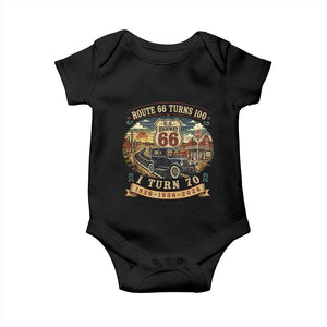Route Highway 66 Turns 100 I Turn 70 Baby Onesie Vintage 1956 Road Sign Antique Car Lover 70th Birthday Gift