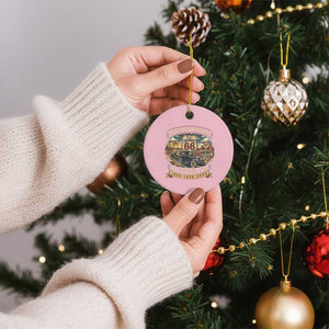 Route Highway 66 Turns 100 I Turn 70 Ceramic Ornament Vintage 1956 Road Sign Antique Car Lover 70th Birthday Gift