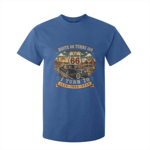 Route Highway 66 Turns 100 I Turn 70 T Shirt For Kid Vintage 1956 Road Sign Antique Car Lover 70th Birthday Gift