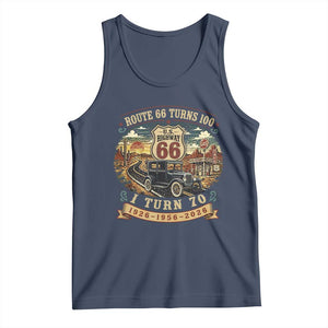 Route Highway 66 Turns 100 I Turn 70 Tank Top Vintage 1956 Road Sign Antique Car Lover 70th Birthday Gift
