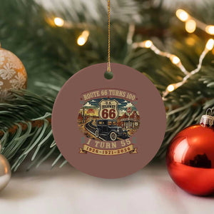 Route Highway 66 Turns 100 I Turn 55 Ceramic Ornament Vintage 1971 Road Sign Antique Car Lover 55th Birthday Gift